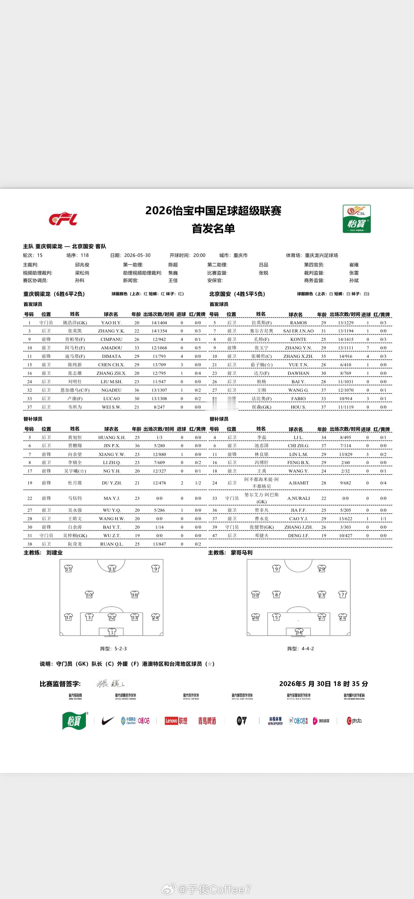 国安客战重庆首发 北京国安