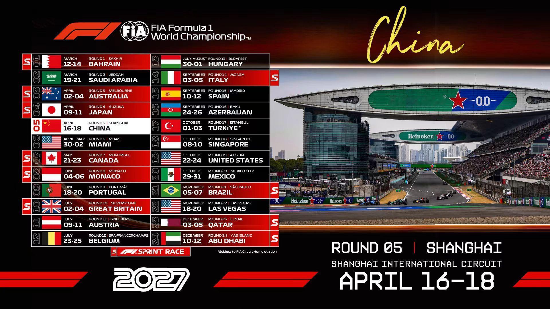 F1明年赛历确认了，上海站第五站，回归到上海车展之前一两天，那几天应该要忙爆了 