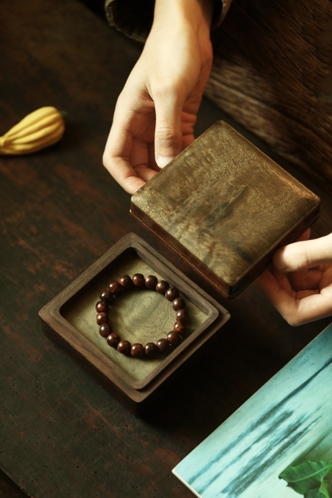 酸枝x金丝楠 | 锦承·文盒 H01择油润老料，榫卯结构，料质温润，器型简约，盒