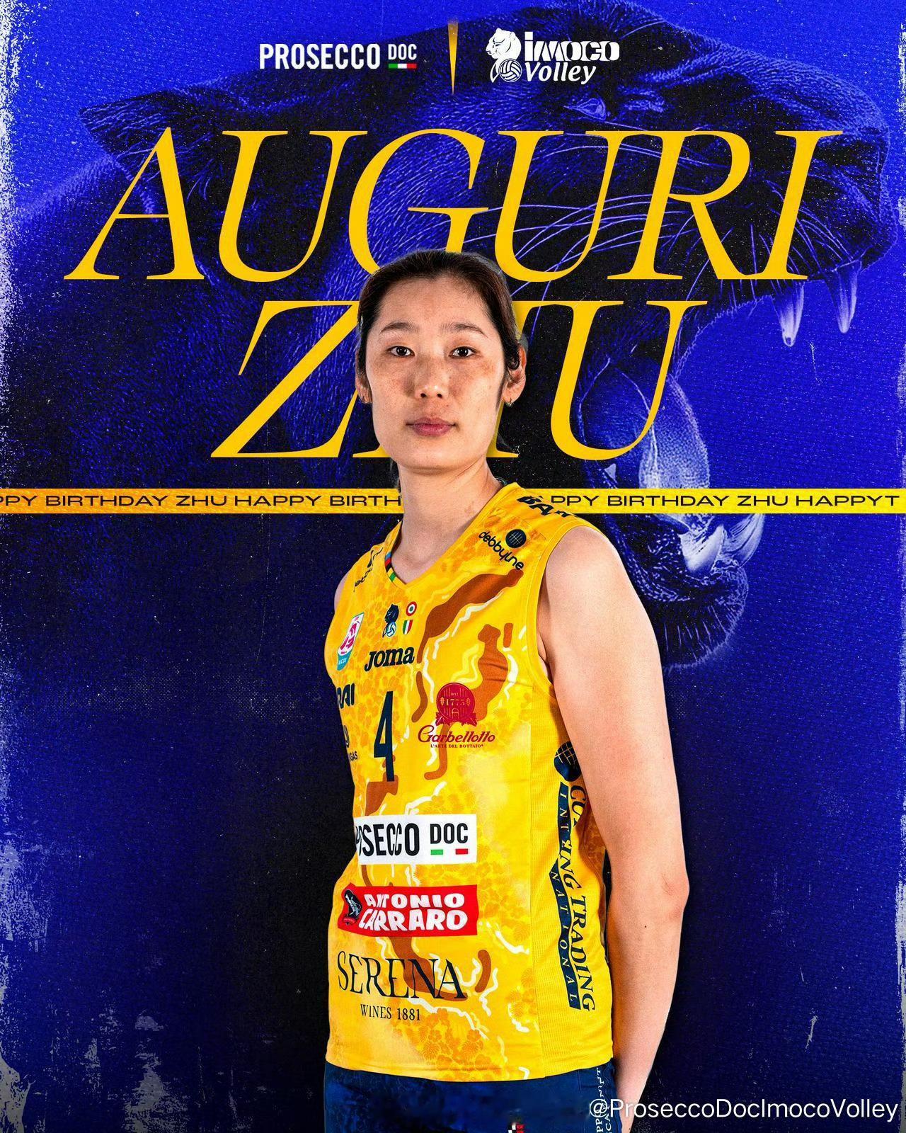 朱婷  发来生日贺电🎂🎂🎂开心万岁🎉🎉🎉 