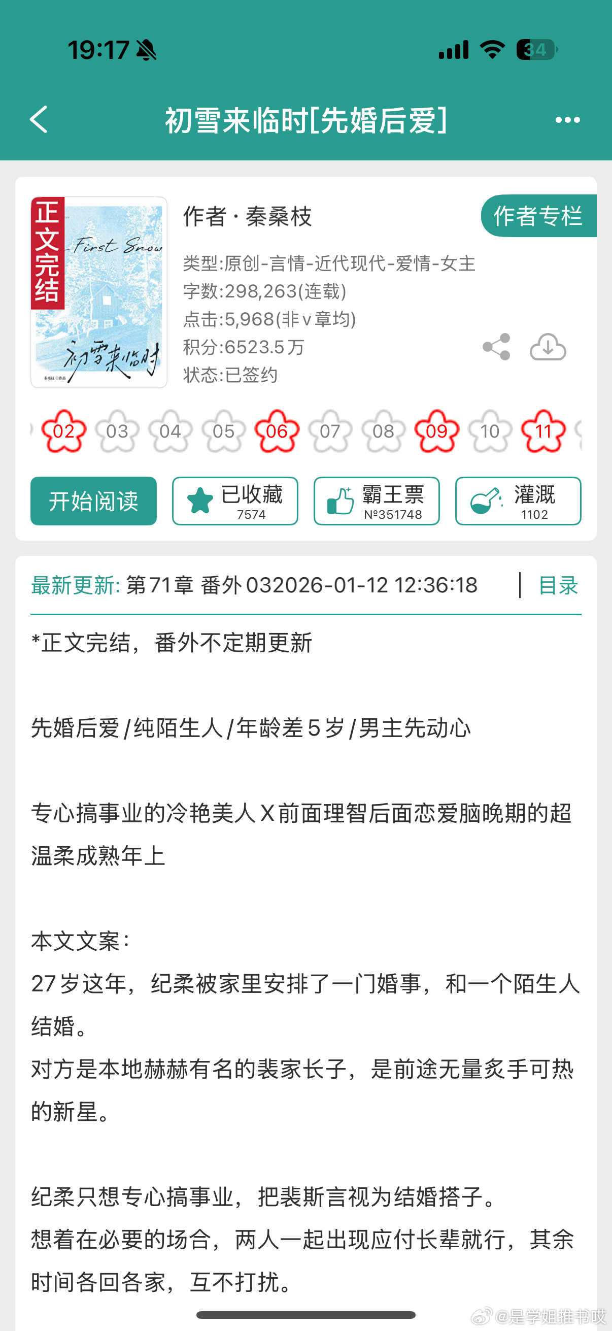 《初雪来临时[先婚后爱]》秦桑枝双高干/先婚后爱/温柔年上/正文完结有那种先婚后