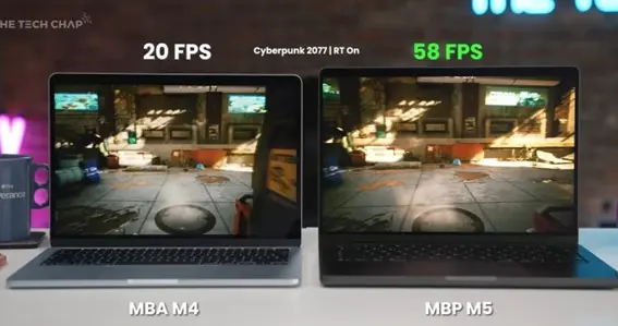苹果M5游戏性能飞跃！《赛博朋克2077》帧率比M4高290%
