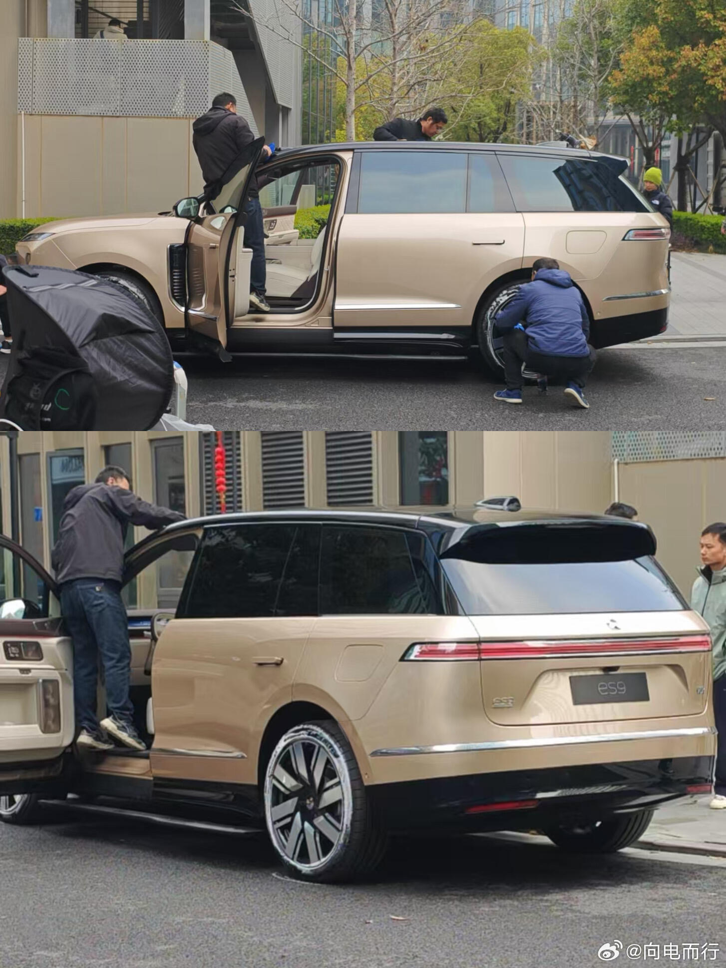 蔚来ES9，这个体型确实大，今年9系的SUV尺寸整体都不小，外观有种淡淡土豪金的