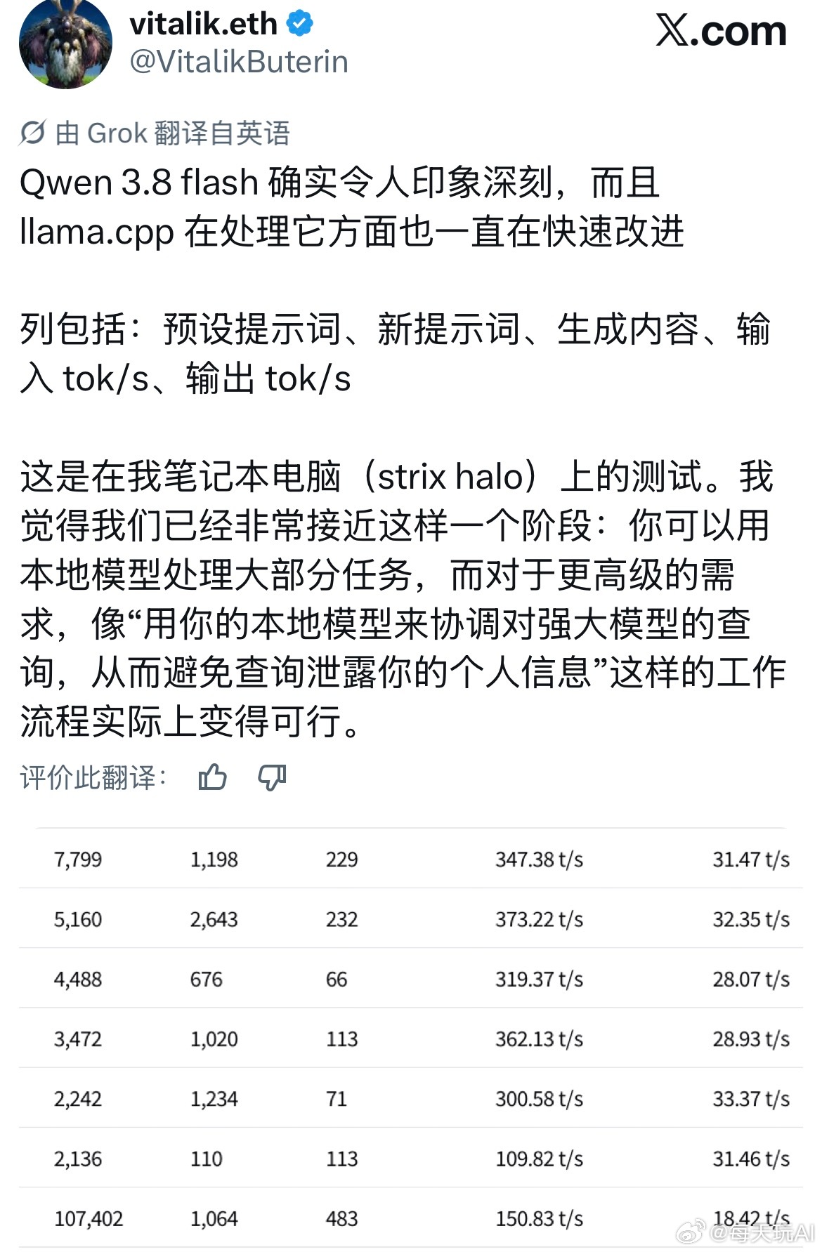 V神开始研究本地AI了，那么DeAI还远吗[doge] ​​​