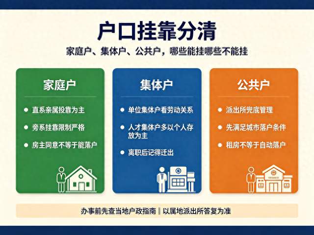 户口挂靠别踩坑！家庭户、集体户、公共户，到底哪些可以挂靠