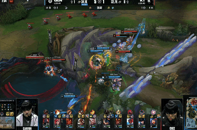 KT厄塔汗团战率先击杀Kiin，但随后GEN卷土重来拿下厄塔汗