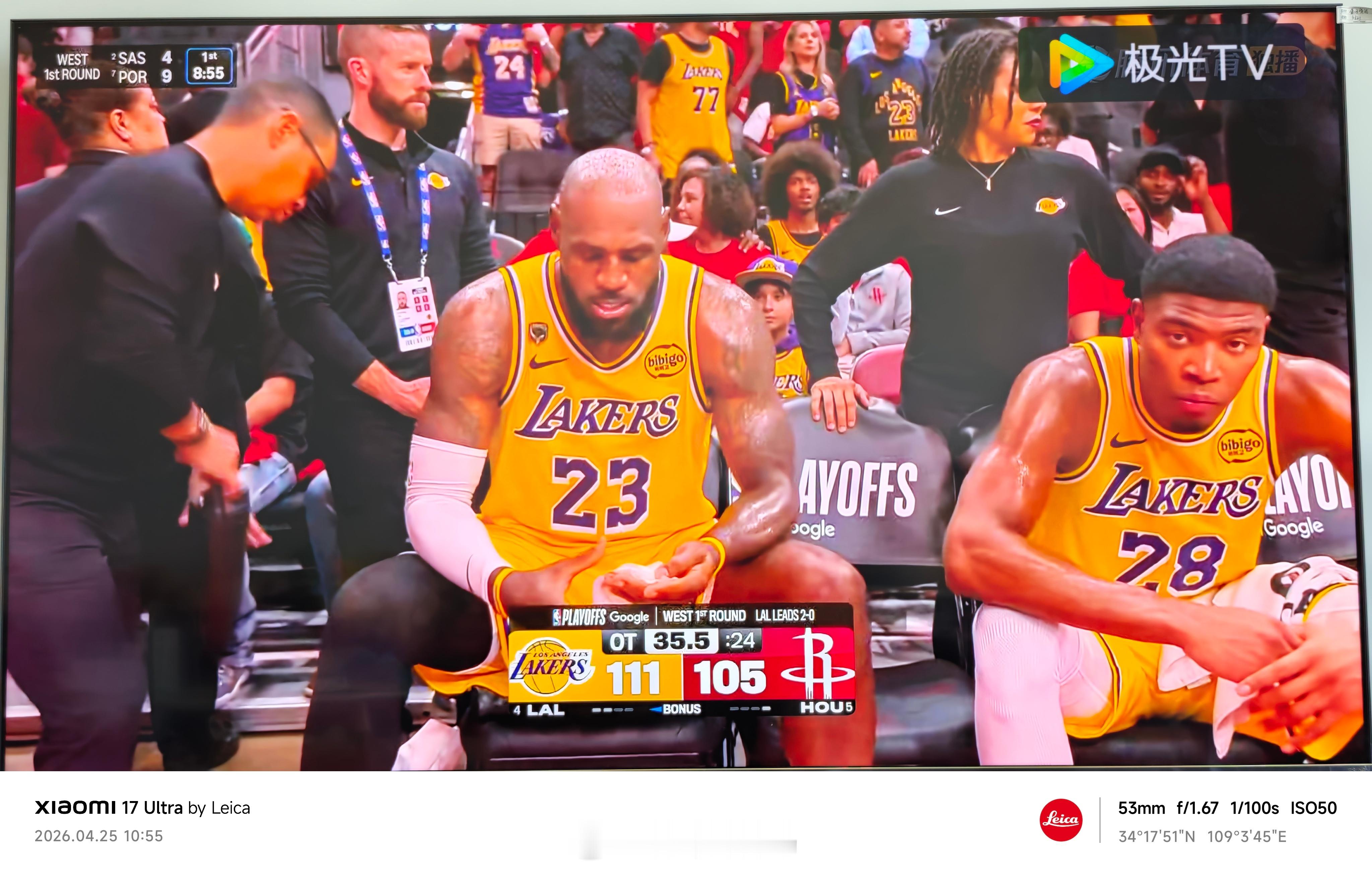 湖人5打8能把今天这比赛拿下的话那我只能说湖人真的猛，火箭真的菜！湖人vs火箭