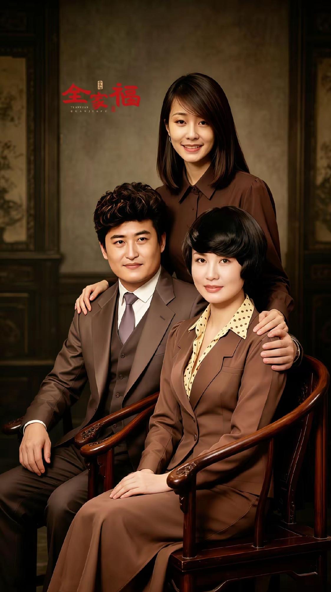 一张老照相馆的全家福，记录下刘欢、卢璐和女儿刘一丝的温馨瞬间。
 
褪去舞台上的