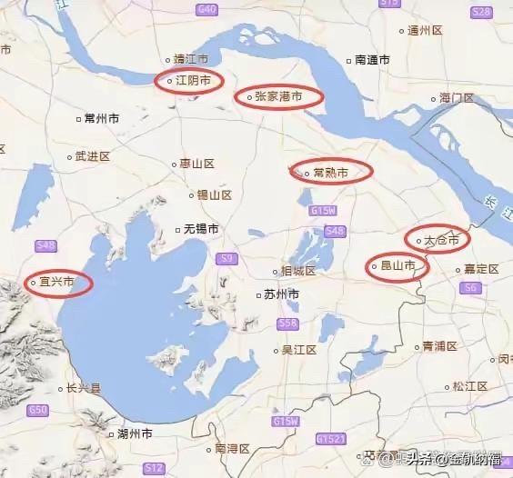 发现端倪！宜兴为什么相对苏南强市偏“弱”？看看地图，你会发现像江阴、张家港、太仓