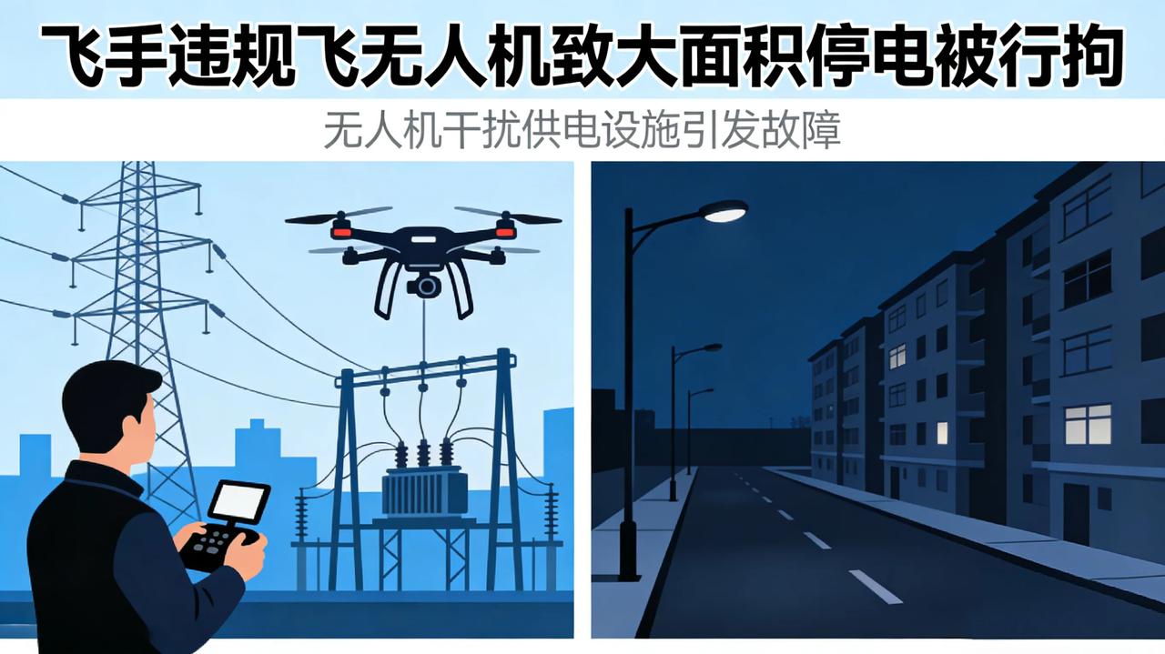 一时爽飞，代价惨重！飞手违规飞无人机撞上高压线，直接引发大面积停电，造成设备损毁