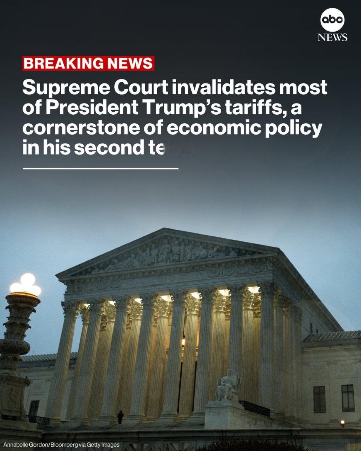 据耶鲁大学预算实验室统计，截至12月，最高法院周五裁定特朗普全球关税政策中70%