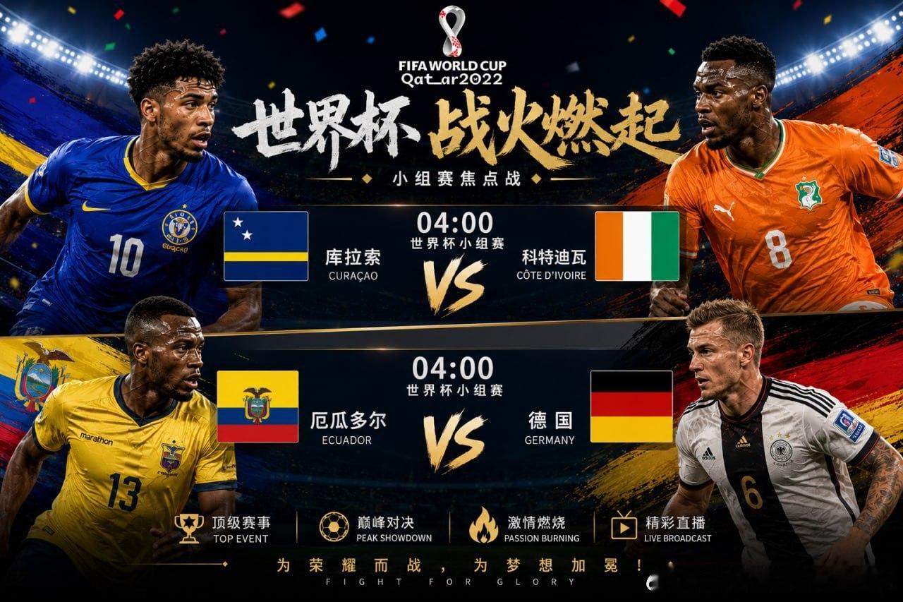 🏆 世界杯小组赛⏰ 04:00🇨🇼 库拉索 VS 科特迪瓦 🇨🇮🇪?