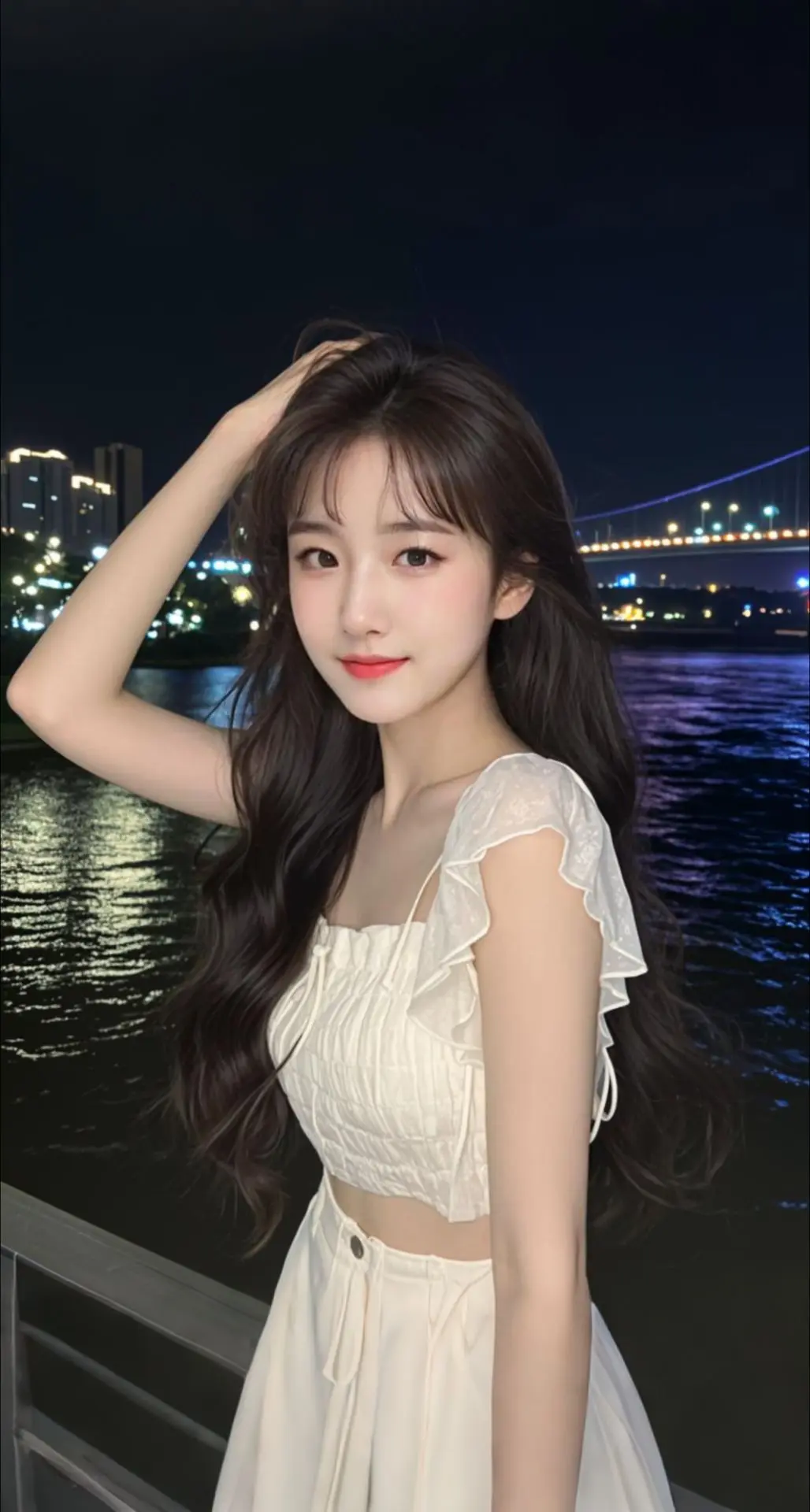 AI扩图 AI夜景气质少女