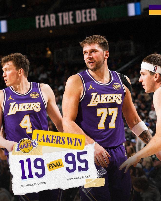 NBA常规赛湖人在客场打爆雄鹿，以一场胜利结束5连客之旅，湖人迎来2连胜，战绩变