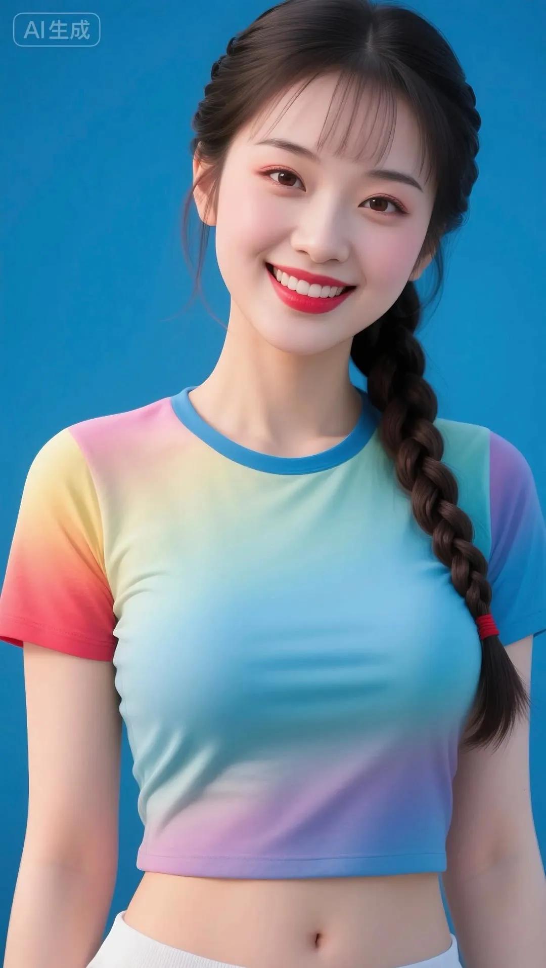 笑颜如花绽，春光满面生。