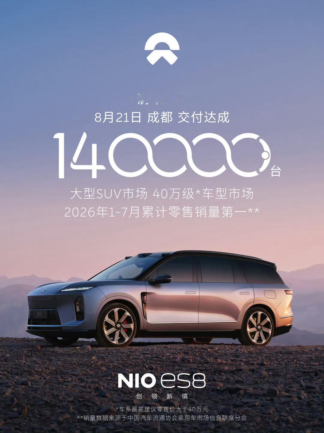 蔚来ES8交付第14万台不到1个月，又卖1万台 