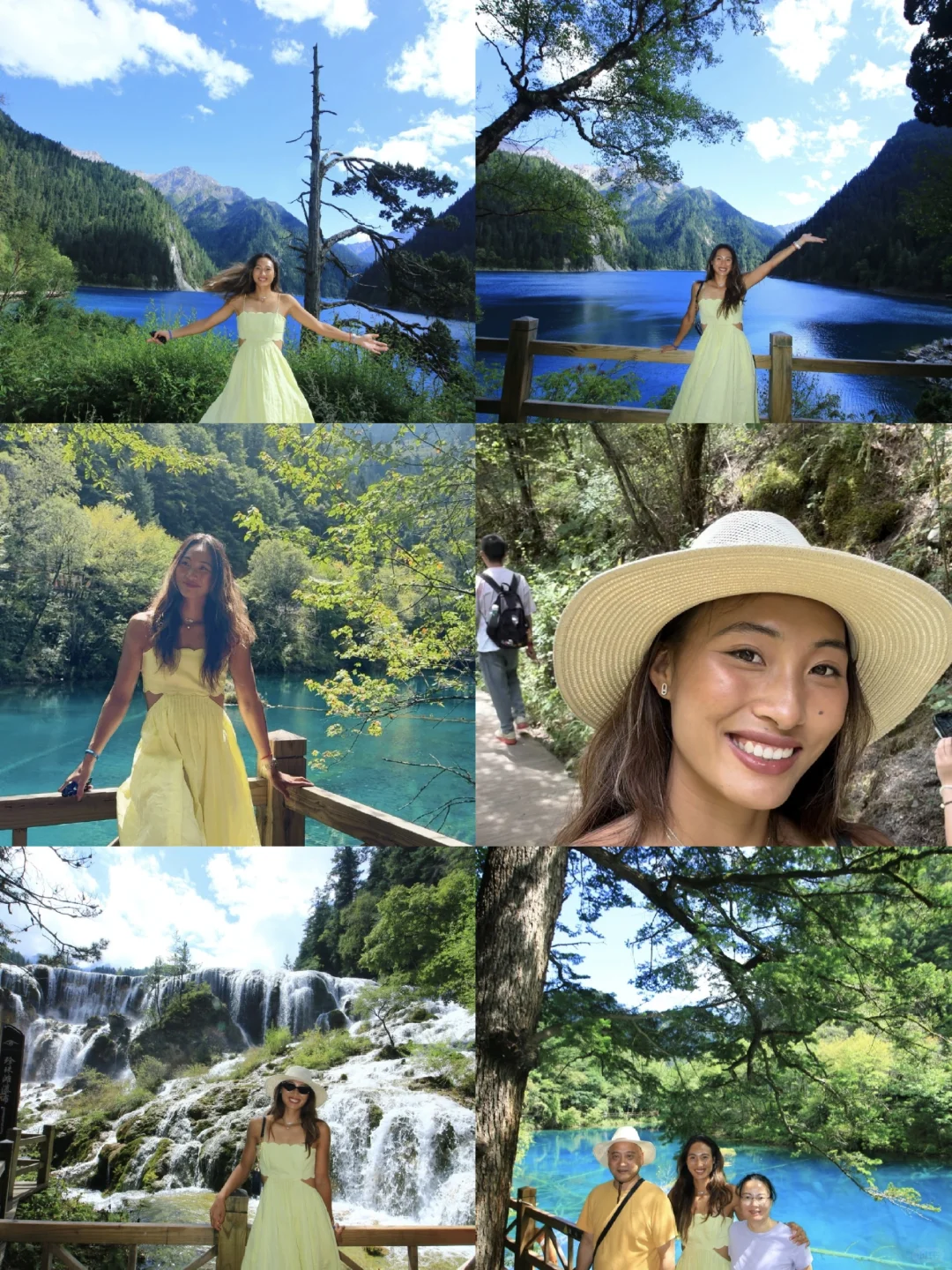 淡黄的长裙，蓬松的头发😁