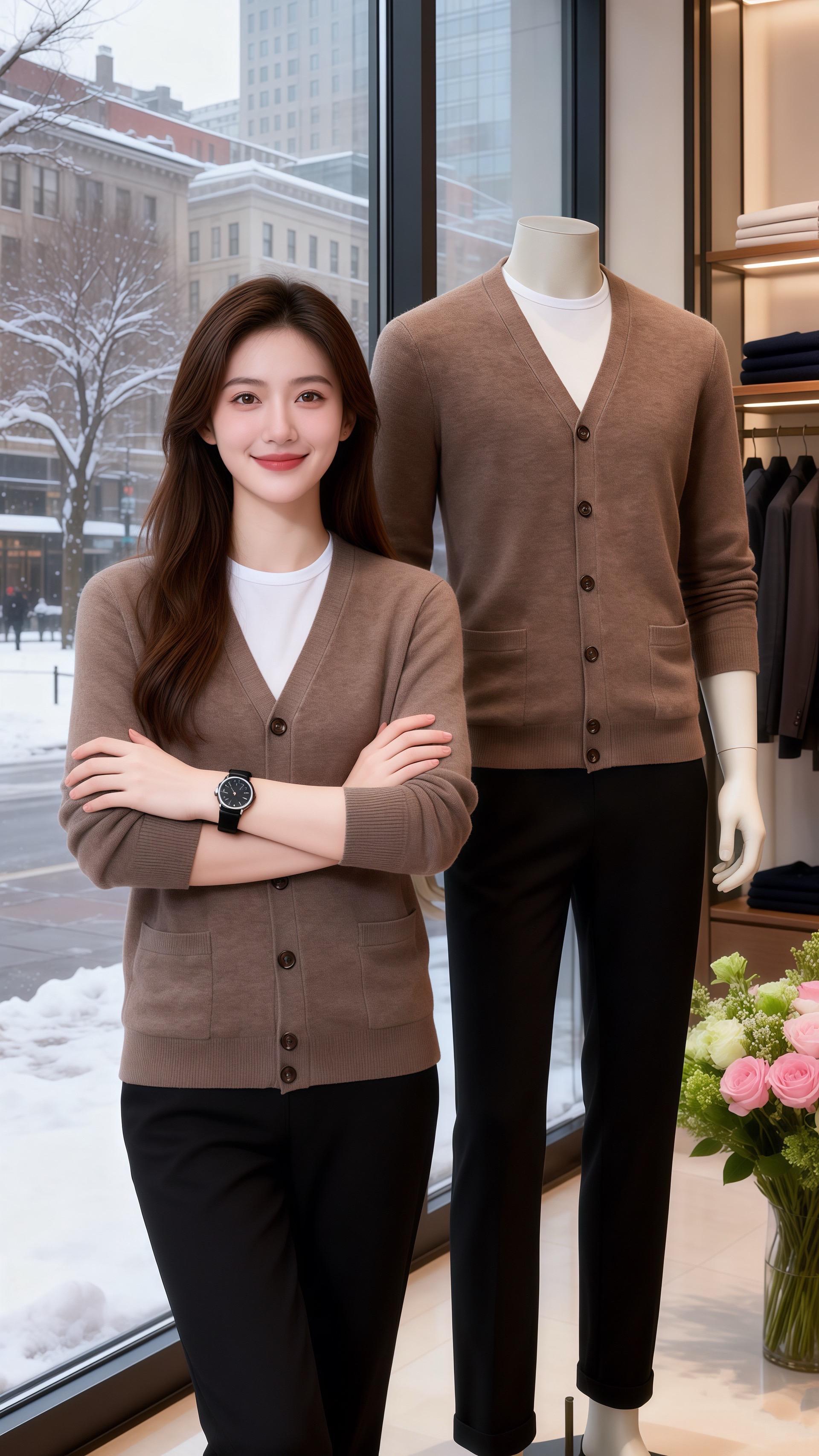 咖衫雪意  北城的雪絮轻轻落在玻璃窗上，皓明推开咖啡店的门，一眼就看见...