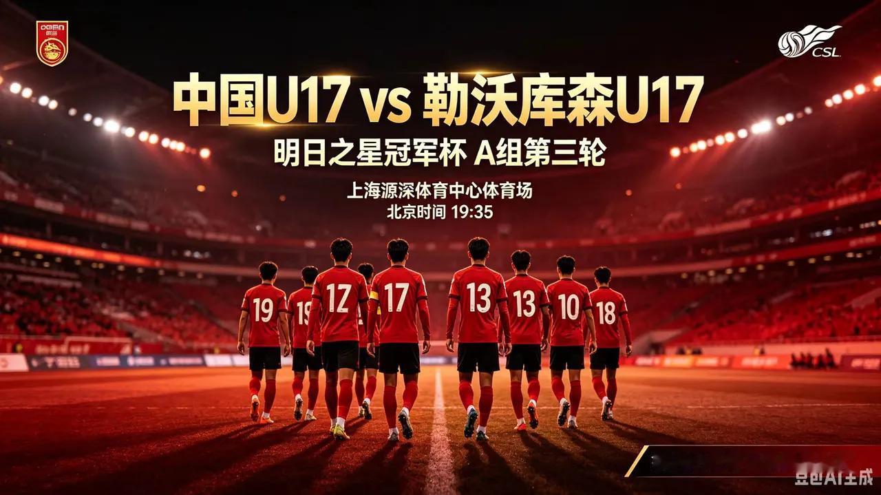 U17对决勒沃库森！小组第一后练兵试炼！
   明日之星冠军杯A组第三轮，中国U
