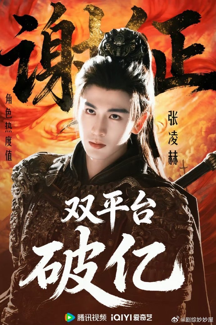 张凌赫《逐玉》谢征🐧🥝双平台角色热度都破亿，这应该是内娱首个播前双平台热度先