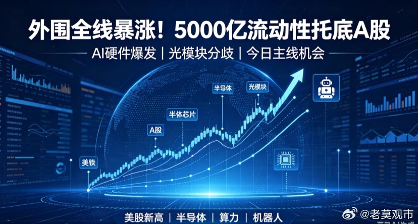 重磅！外围全线暴涨！5000亿流动性托底A股，今日主线、风险、机会一次性讲透一觉