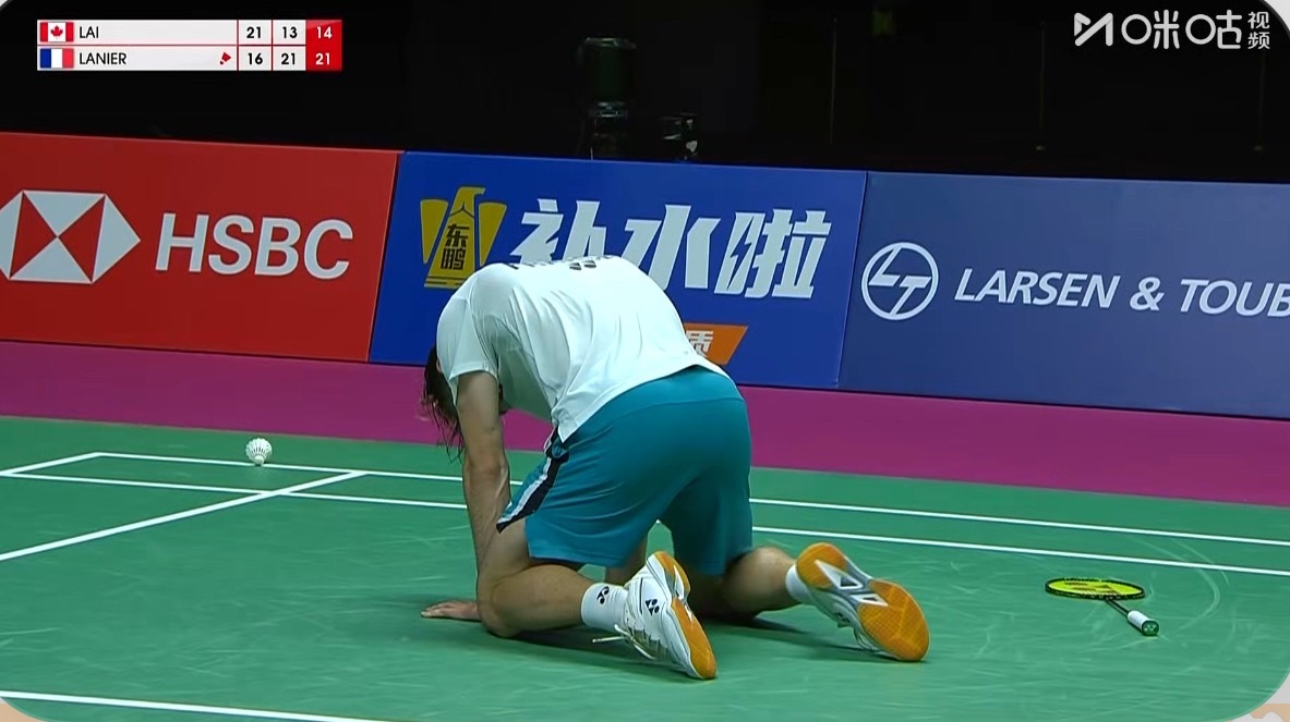 2026新德里世锦赛男子单打4-2拉尼尔2-1赖浩俊（16-21 21-13 2