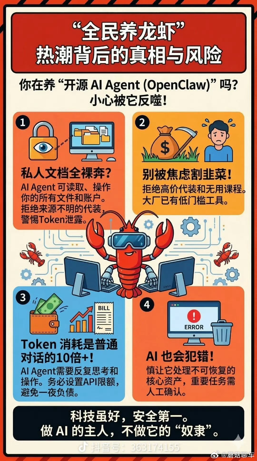 养10天的龙虾在3000人大群泄密我很谨慎没有装，因为我发现他需要极高的系统权限