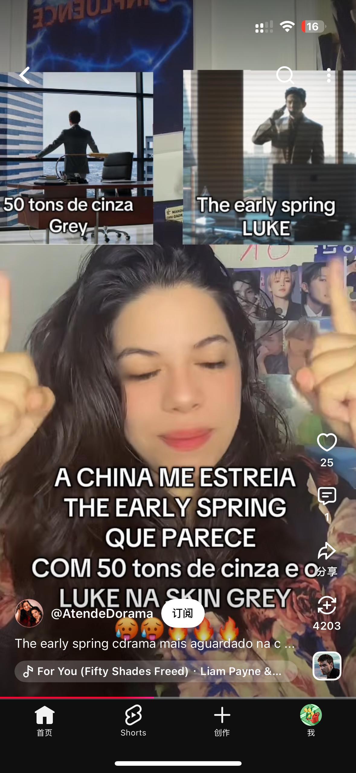 外网在拿早春晴朗对标五十度灰，说luke套Grey皮了，说早春是五十度🇨🇳，