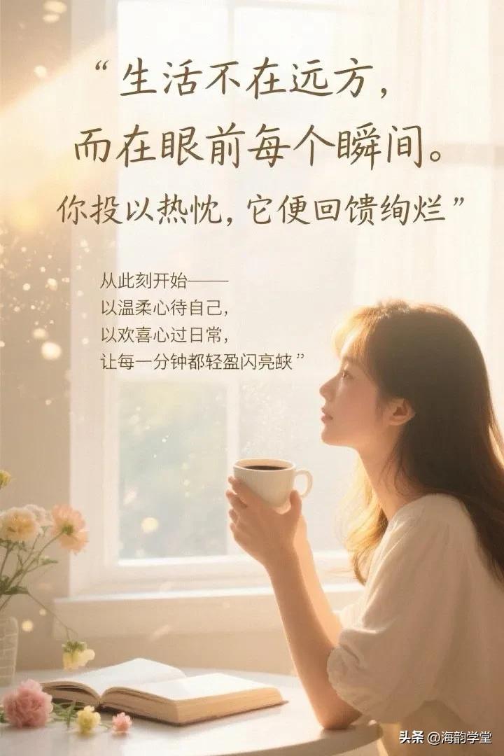 生活不在远方，而在眼前每个瞬间。你投以热忱，它便回馈绚烂。从此刻开始——以温柔心