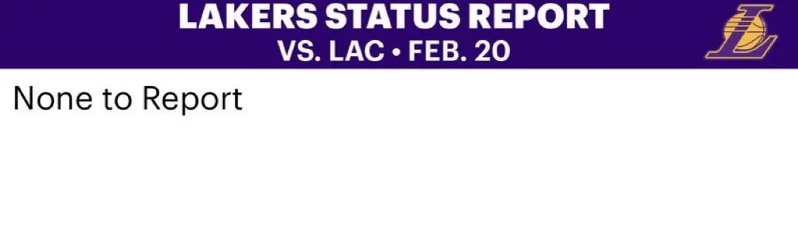 明天全员健康了。湖人