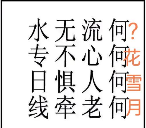 看图猜成语，下图猜了三个字，如果第一字猜”风”，可组成”风花雪月"。可第一个字是
