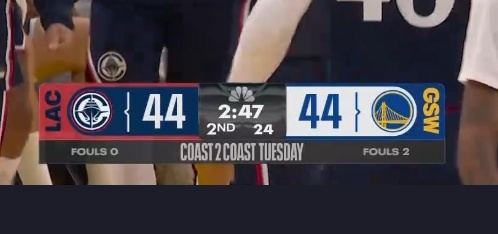 15分的优势 全没了[呵呵]快船vs勇士 ​​​