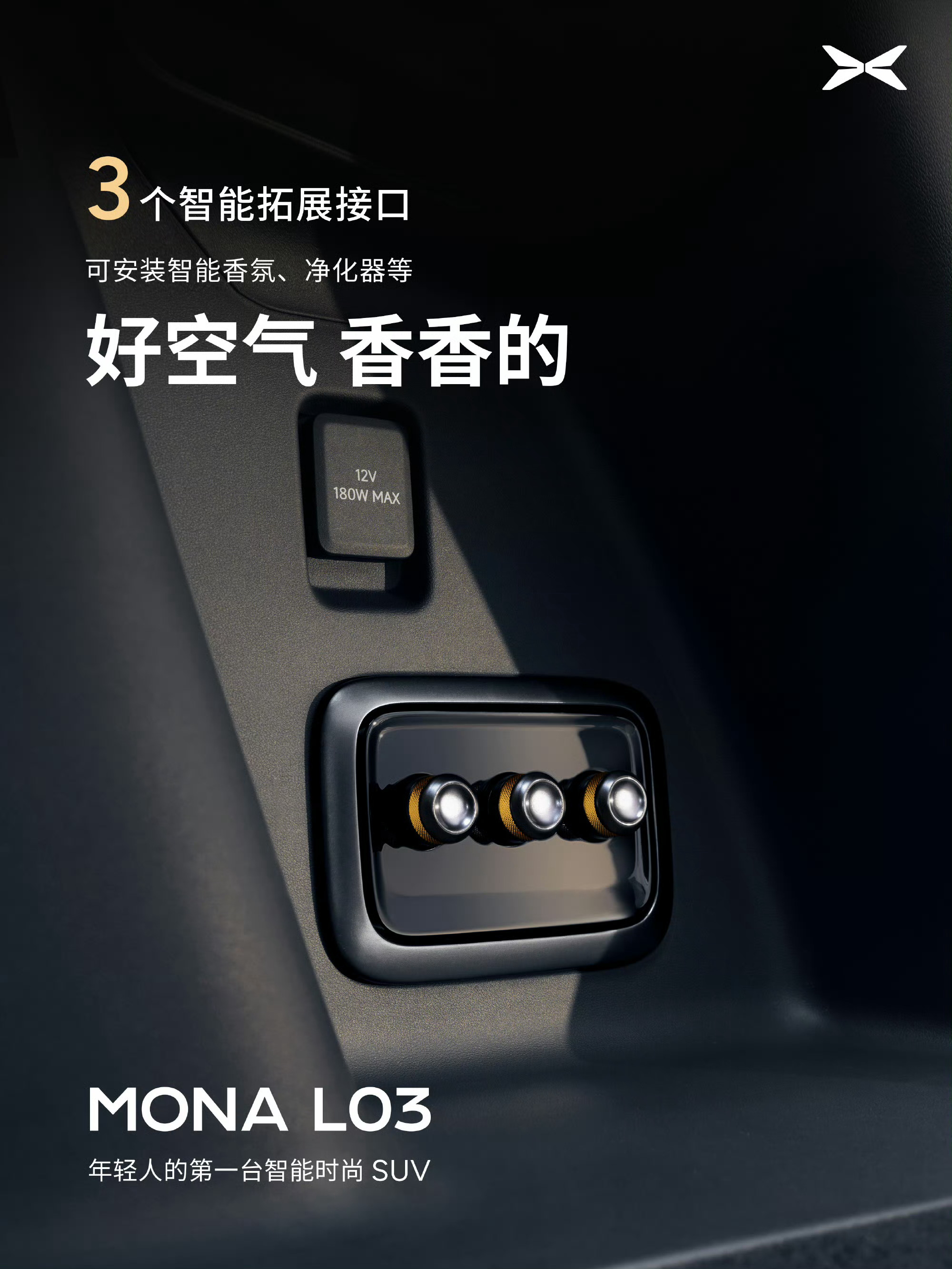 小鹏MONA L03是真懂年轻人！23个拓展接口随便用，还有洞洞板能自由改造车内