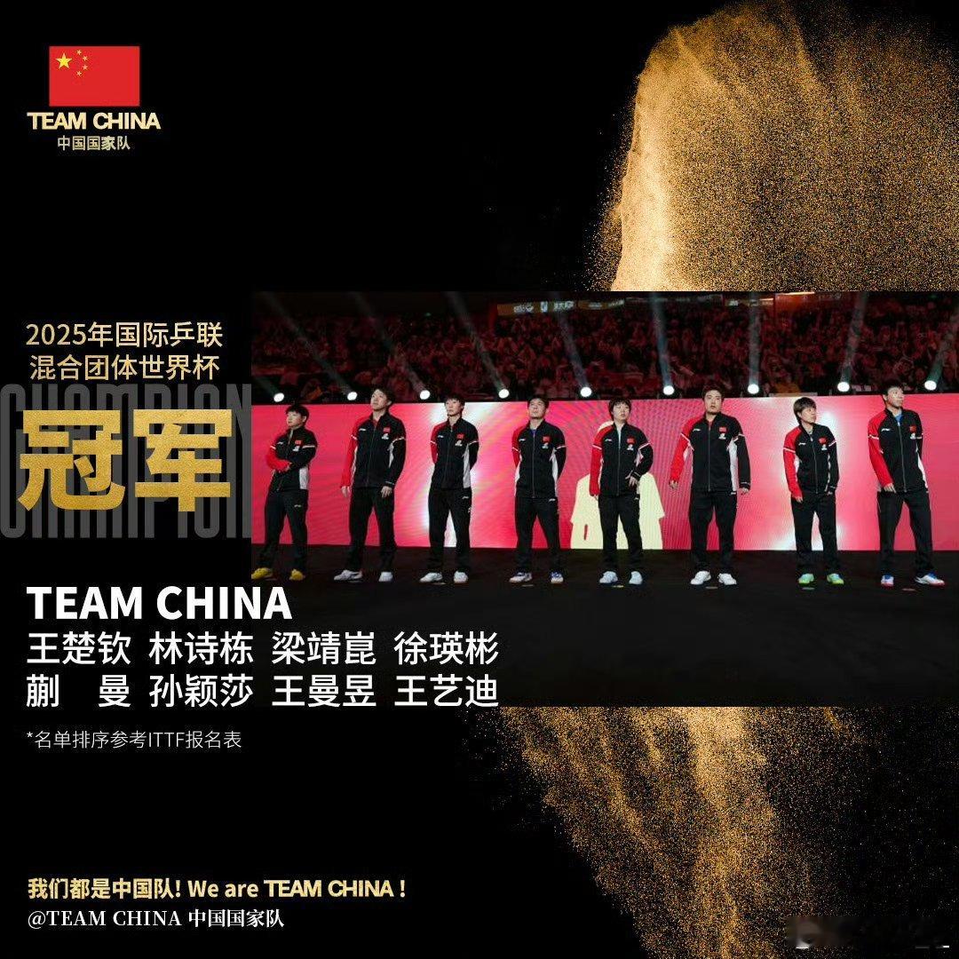 恭喜🎉中国队三连冠🏆🏆🏆，