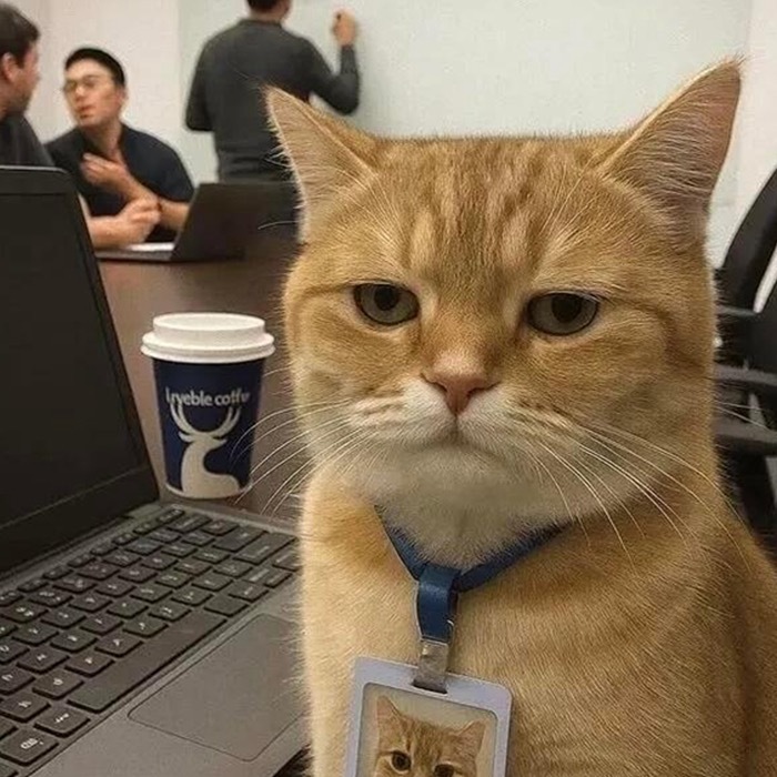 猫猫打工人头像早八打工人 猫咪演我上班的每一天头像安利｜卡通手绘｜软萌头像｜审美