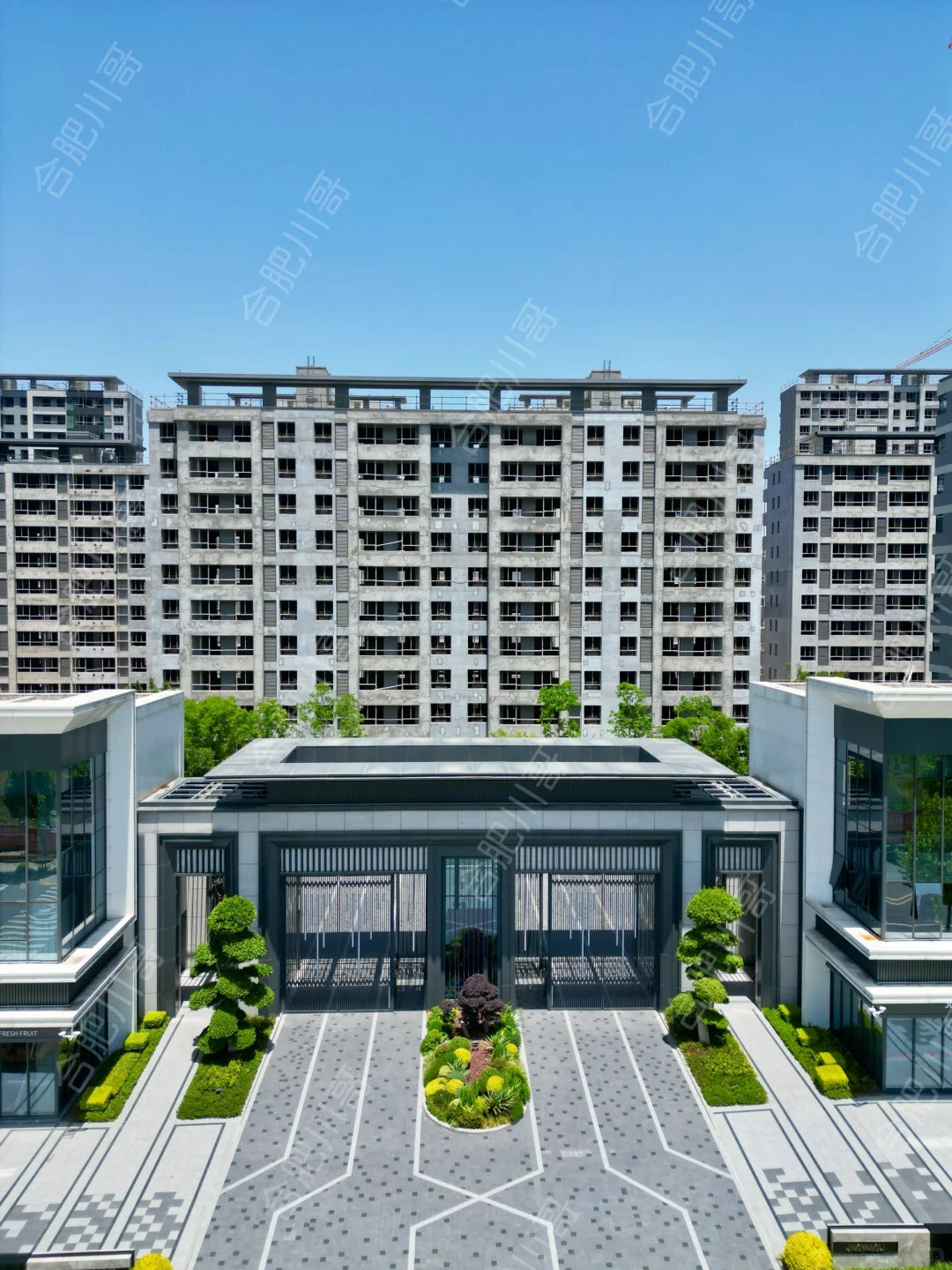 肥东大众路三盘进展及外立面展示。