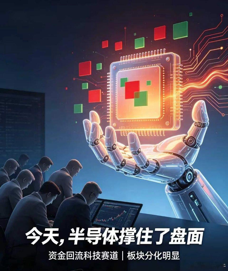 今天A股又是半导体救场的一天早盘盘面其实挺难看，个股跌多涨少，消费、新能源、煤炭