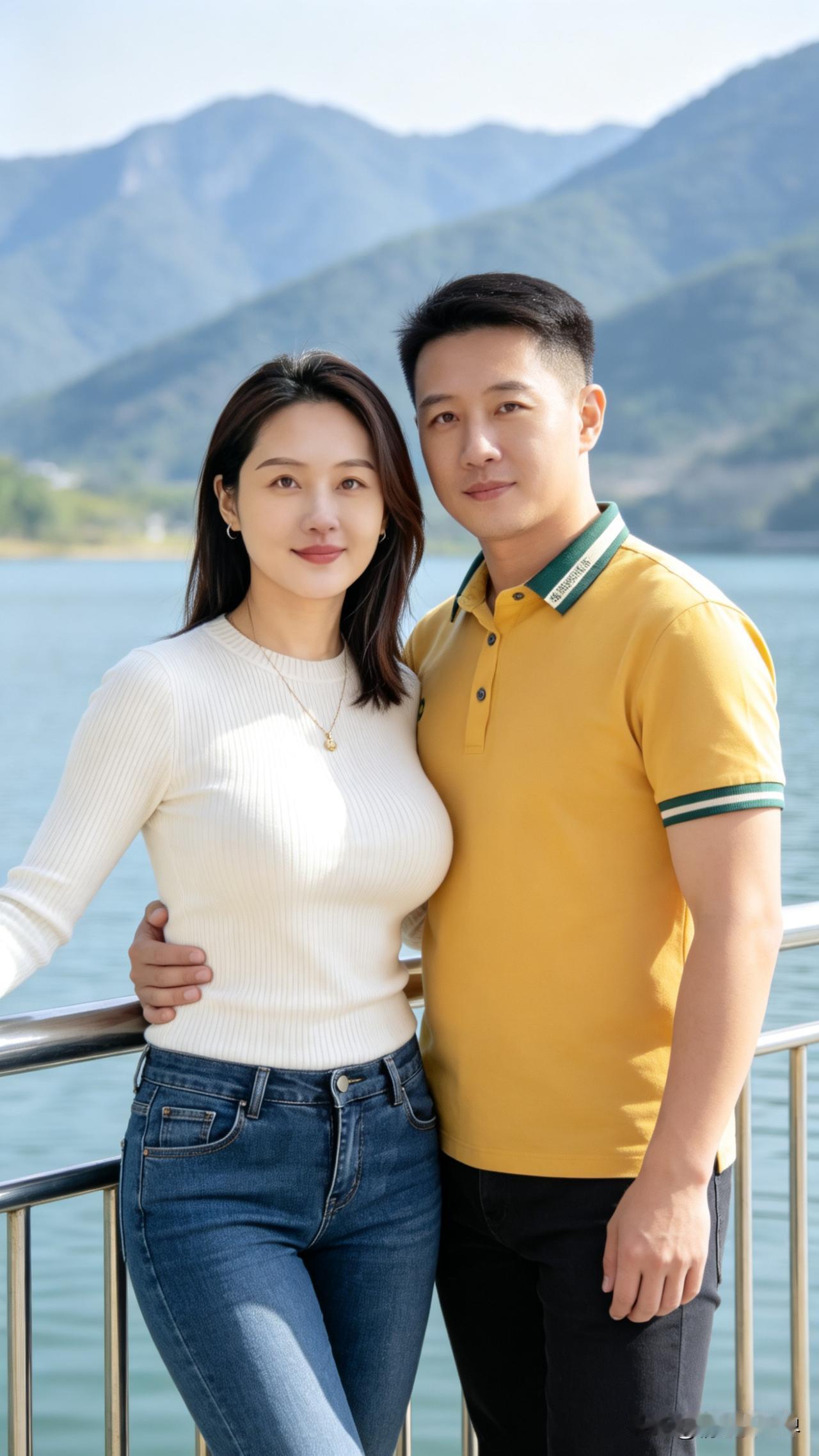 湖畔的浪漫时光，与你共享美好瞬间💕情侣甜蜜照 海边情侣合影