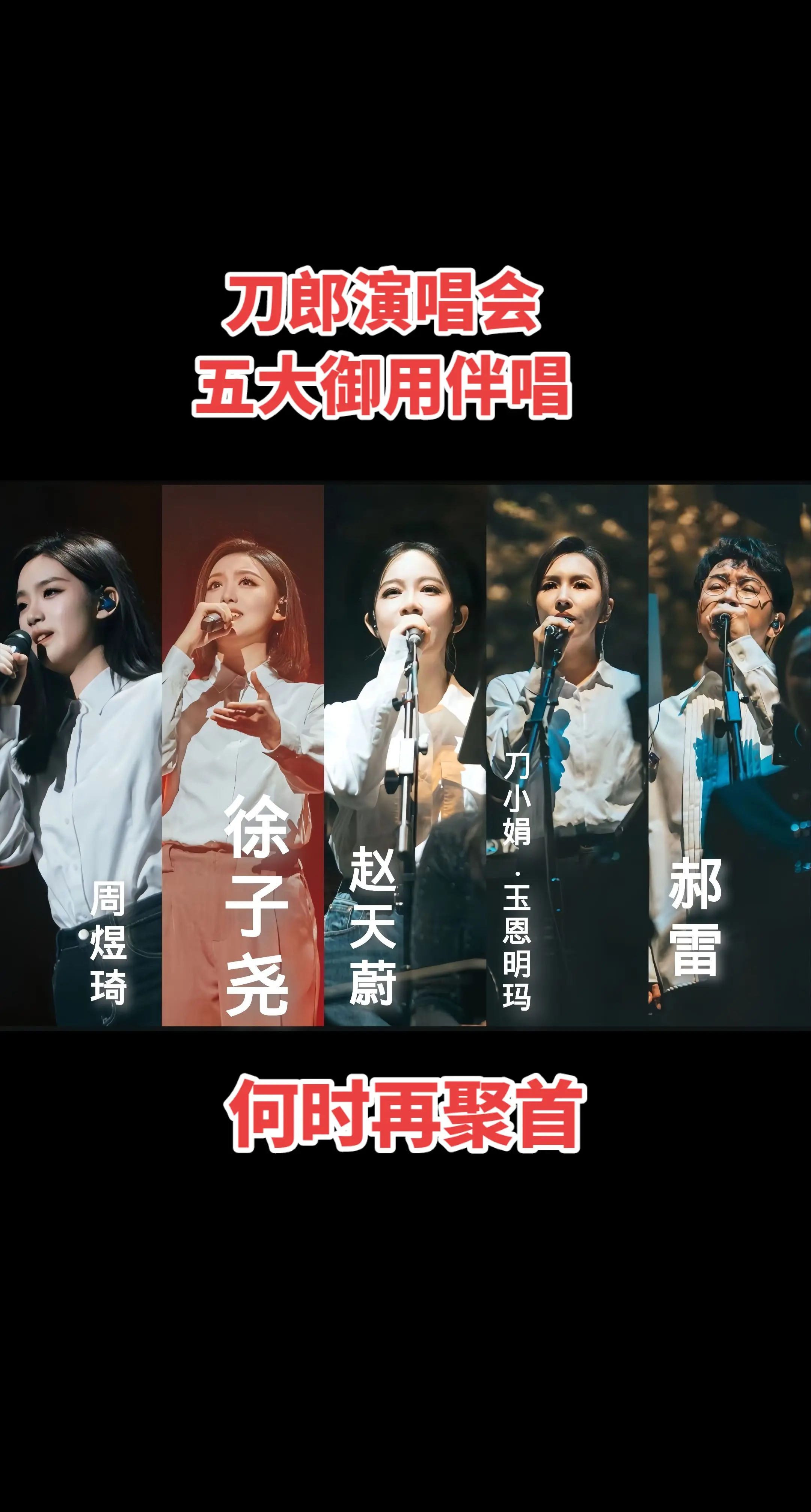 刀郎演唱会。刀郎演唱会，五大御用伴唱，徐子尧，赵天蔚。刀小娟，周煜琦。...