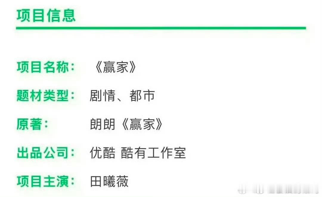 田曦薇 魏大勋 电视剧《赢家》组讯 