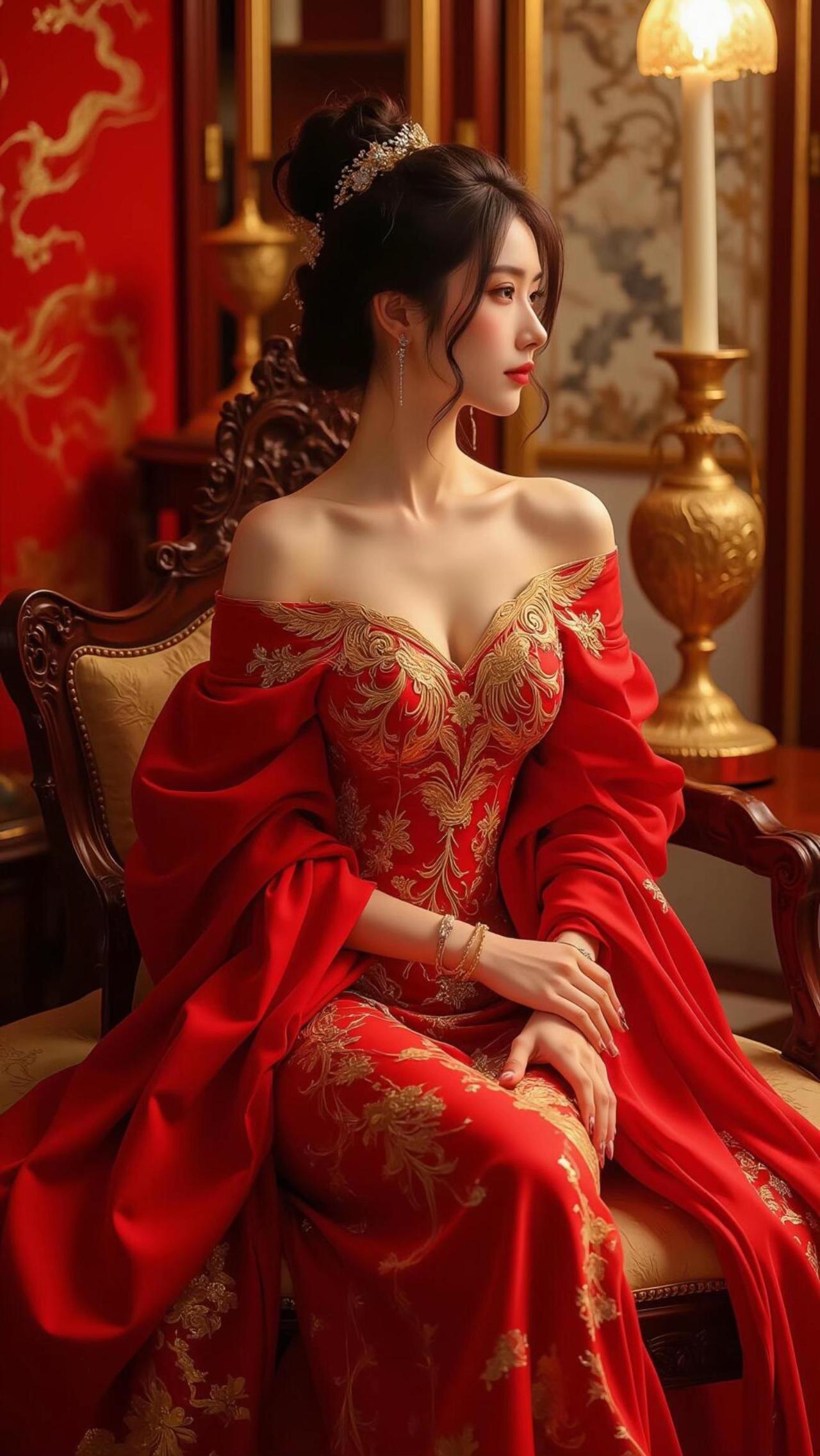 红色系！美丽，优雅！红色 红色气质裙子 大红色系穿搭 别致设计感红色 红色欣赏 