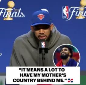 唐斯：代表多米尼加出战NBA总决赛，意义重大
06月11日讯，在NBA总决赛的激