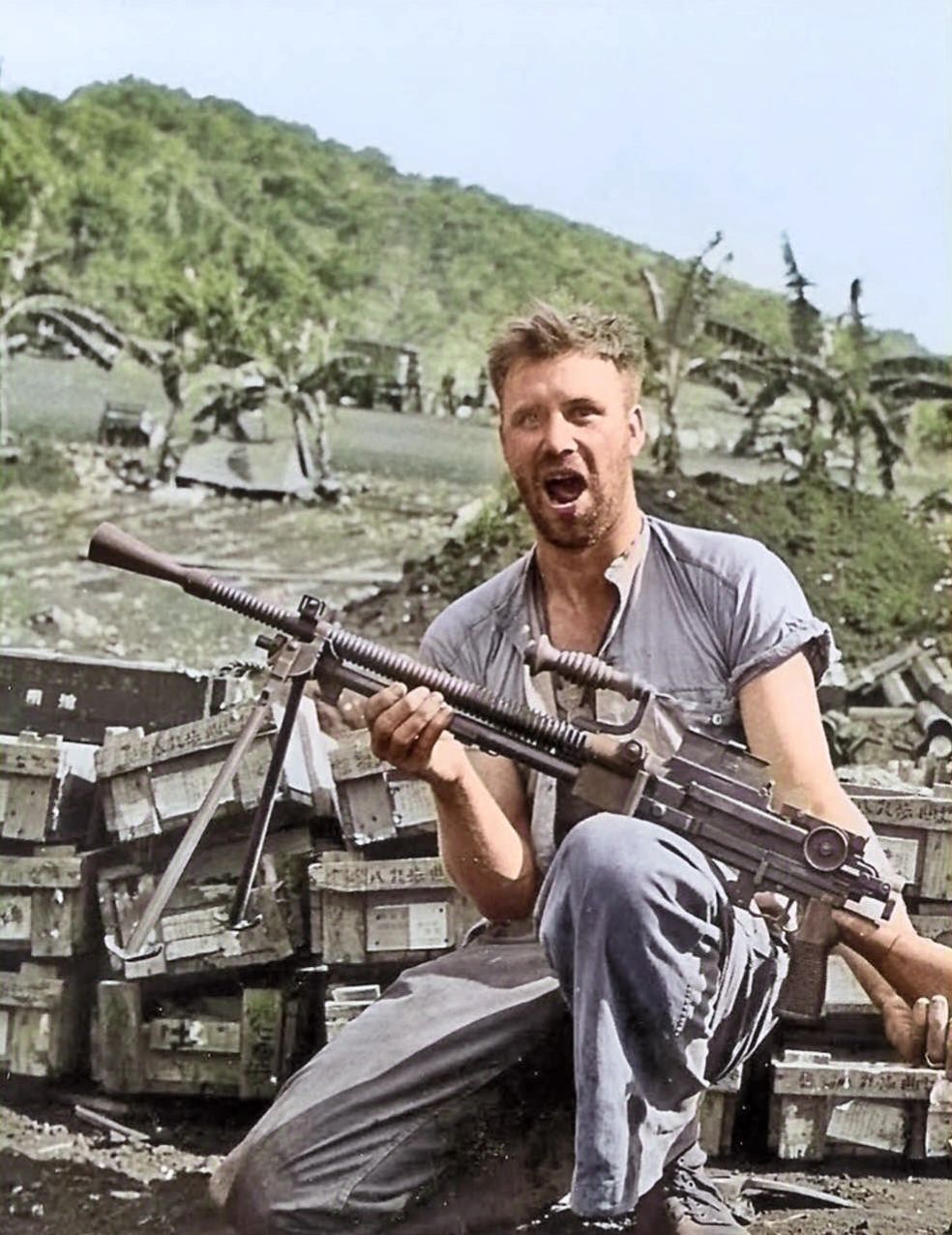 太平洋战争美军展示战利品