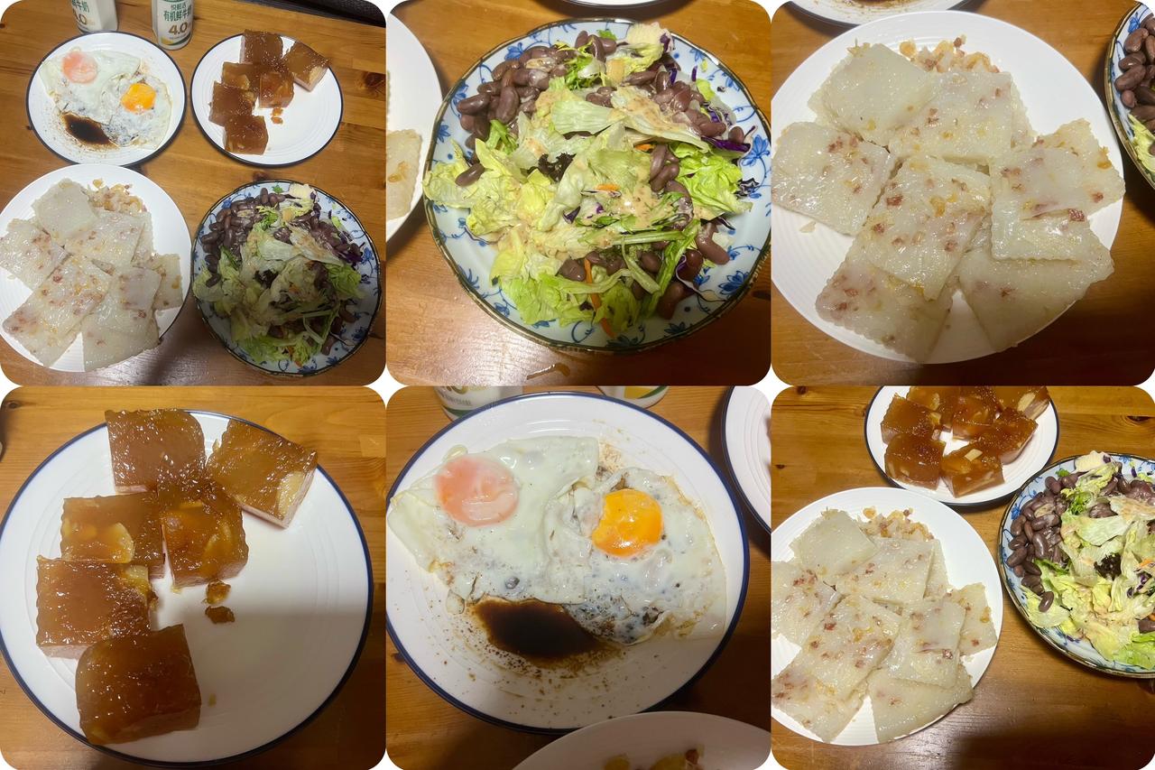 好久没拍早餐啦，最近都做快手简单的，不折腾，吃得舒服。

最近很爱吃蔬菜沙拉，蔬