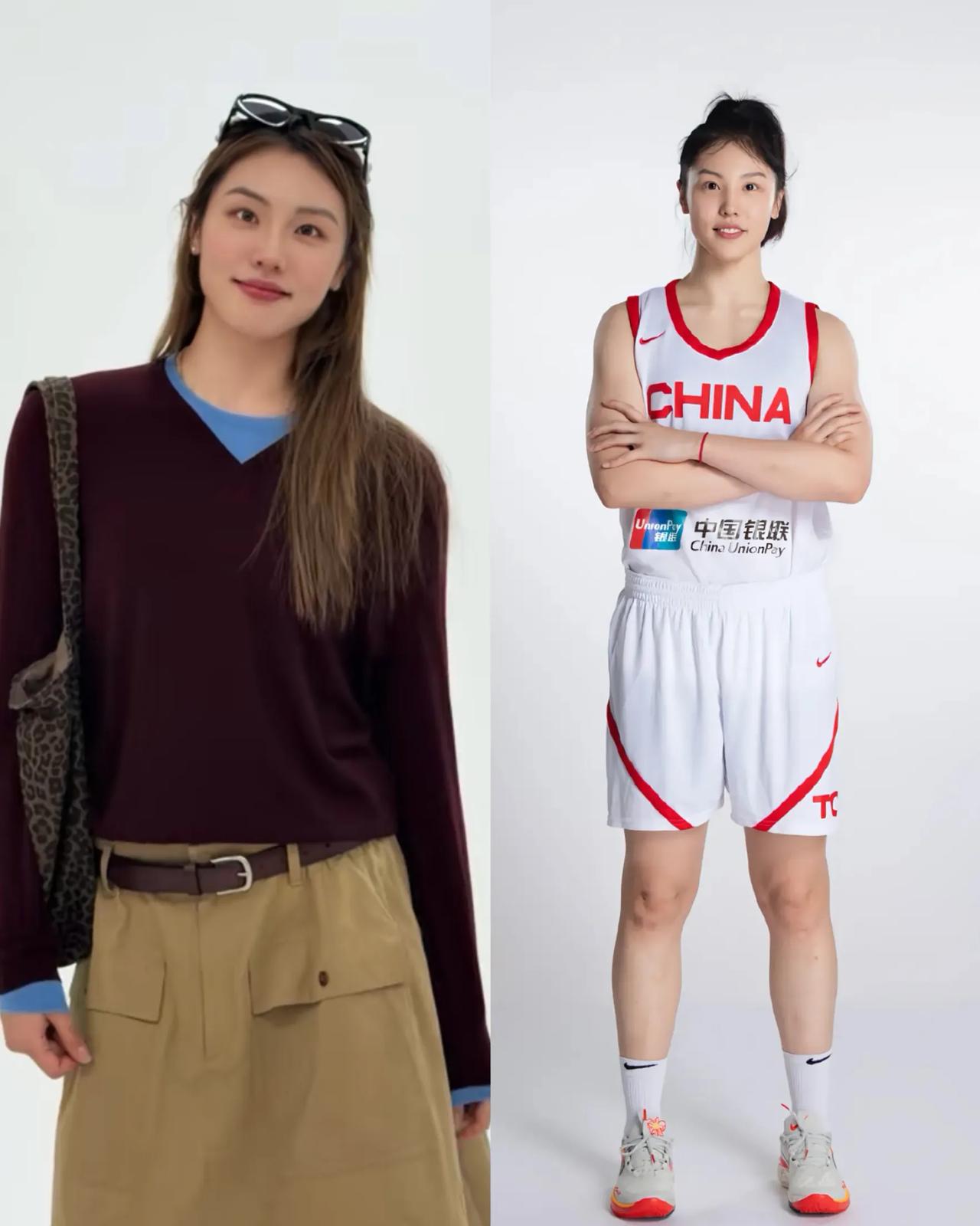 身高186cm的女篮国家队前锋张茹，私底下也是又美又飒，这次没有入选世界杯国家队
