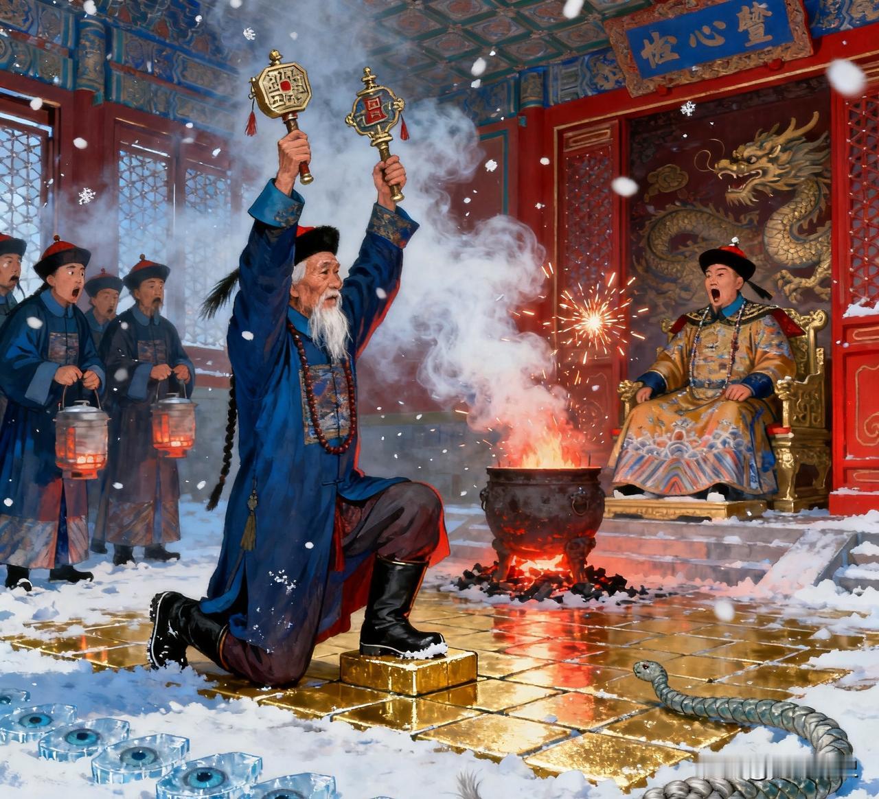 1802年腊月，七十二岁的陕甘提督王镇山顶着刀子风进京，靴底在雪地里踩出两串冰眼