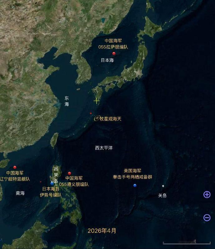 “辽宁”舰大编队和“遵义”舰编队似乎都美日“肩并肩”演习构成了左右夹击的一个态势