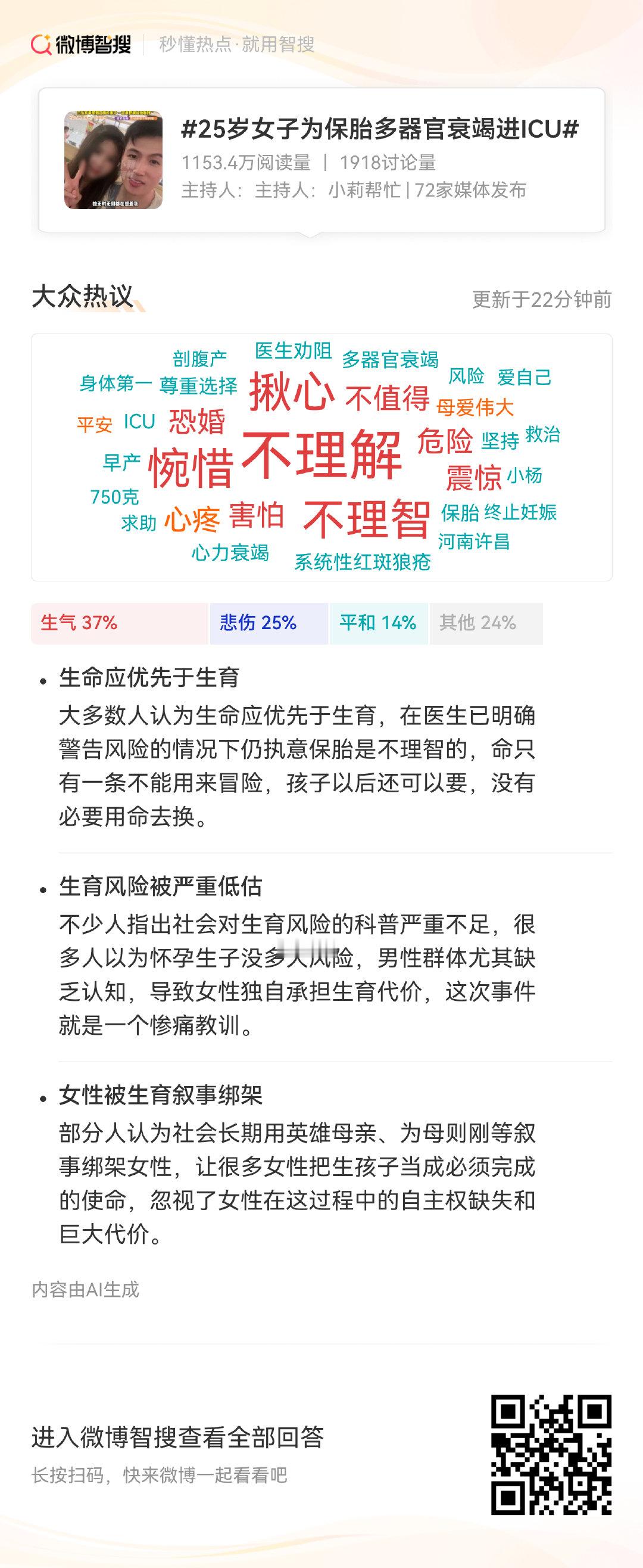 年仅25岁的孕妈执着保胎，最终陷入多器官衰竭住进ICU，这件事看得人揪心又无奈，