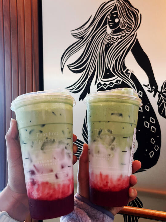 解锁星巴克北美隐藏菜单🌟抹茶草莓鲜奶🍓