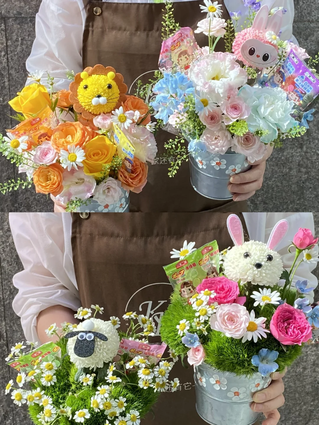 六一儿童节花礼，都放了两颗棒棒糖🍭